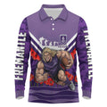 Personalised Fremantle Dockers ANZAC Long Sleeve Polo Shirt Military Remembrance Australian Football Mascot Camouflage
