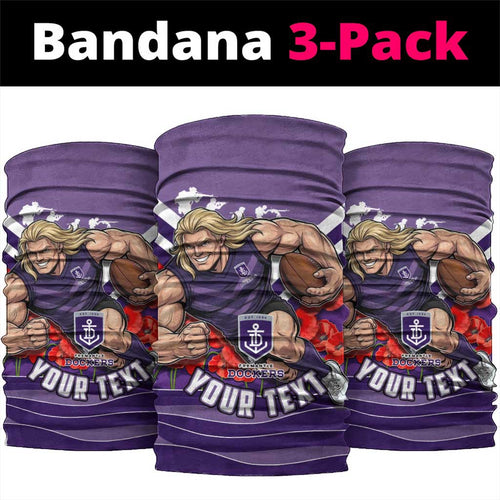Personalised Fremantle Dockers ANZAC Neck Gaiter Military Remembrance Australian Football Mascot Camouflage