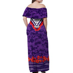 Personalised Fremantle Dockers ANZAC Off Shoulder Maxi Dress Military Remembrance Australian Football Mascot Camouflage