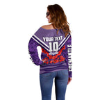 Personalised Fremantle Dockers ANZAC Off Shoulder Sweater Military Remembrance Australian Football Mascot Camouflage