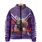 Personalised Fremantle Dockers ANZAC Padded Jacket Military Remembrance Australian Football Mascot Camouflage