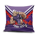 Personalised Fremantle Dockers ANZAC Pillow Cover Military Remembrance Australian Football Mascot Camouflage