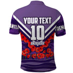 Personalised Fremantle Dockers ANZAC Polo Shirt Military Remembrance Australian Football Mascot Camouflage