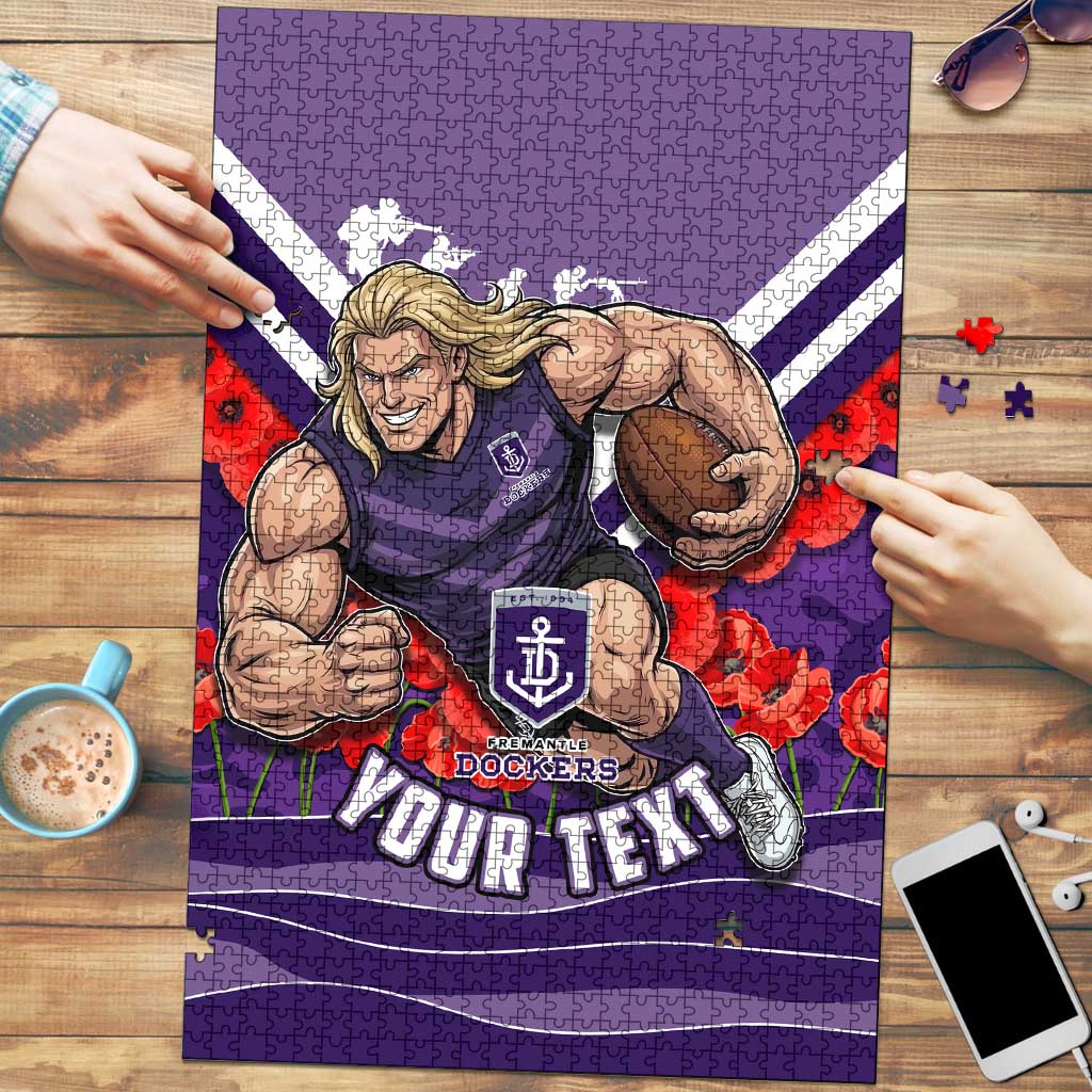 Personalised Fremantle Dockers ANZAC Puzzle Military Remembrance Australian Football Mascot Camouflage
