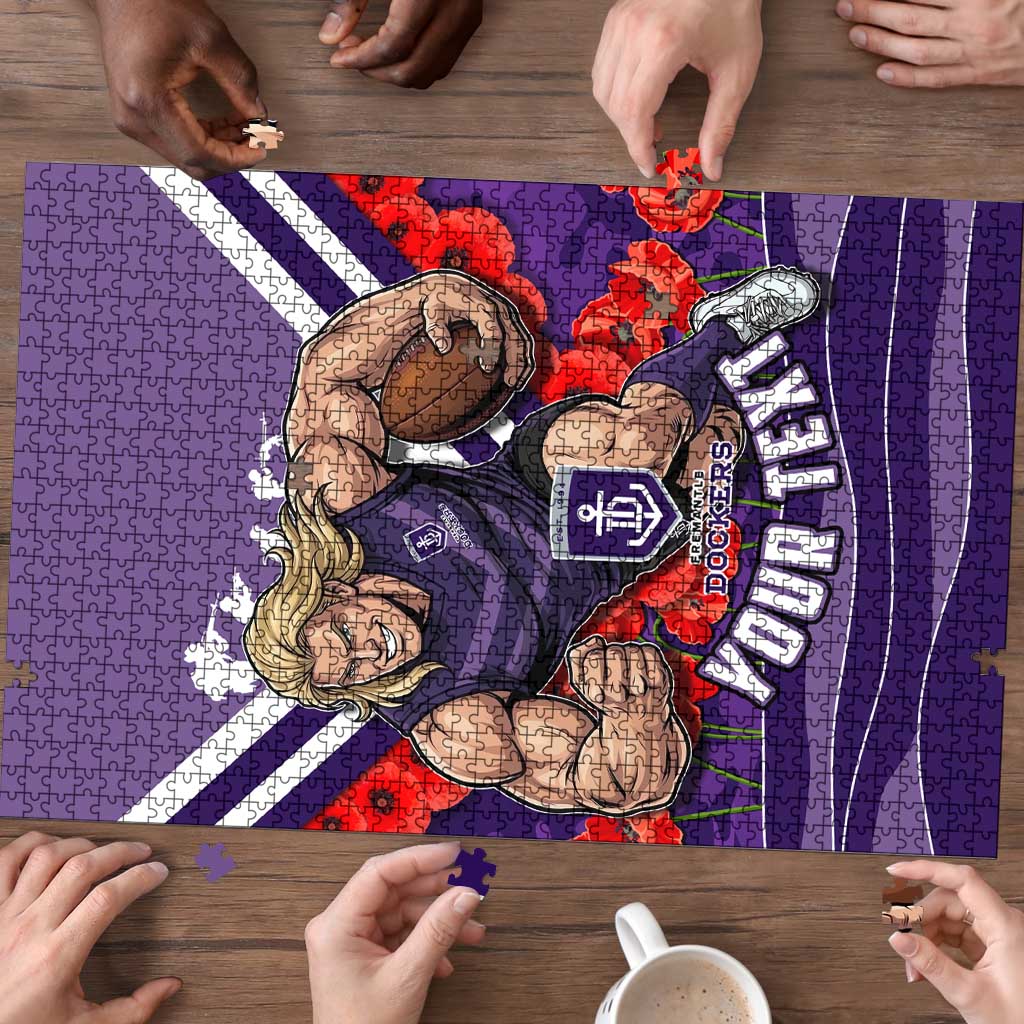 Personalised Fremantle Dockers ANZAC Puzzle Military Remembrance Australian Football Mascot Camouflage