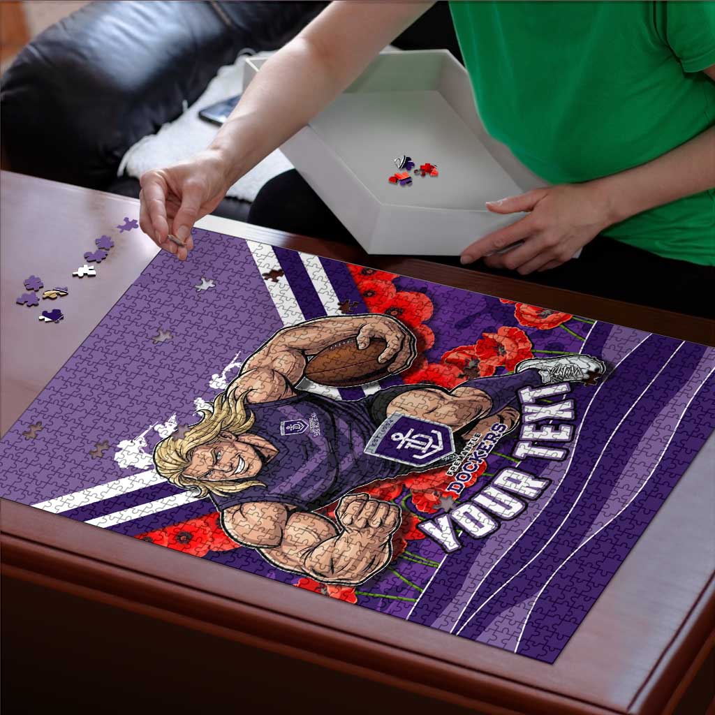 Personalised Fremantle Dockers ANZAC Puzzle Military Remembrance Australian Football Mascot Camouflage