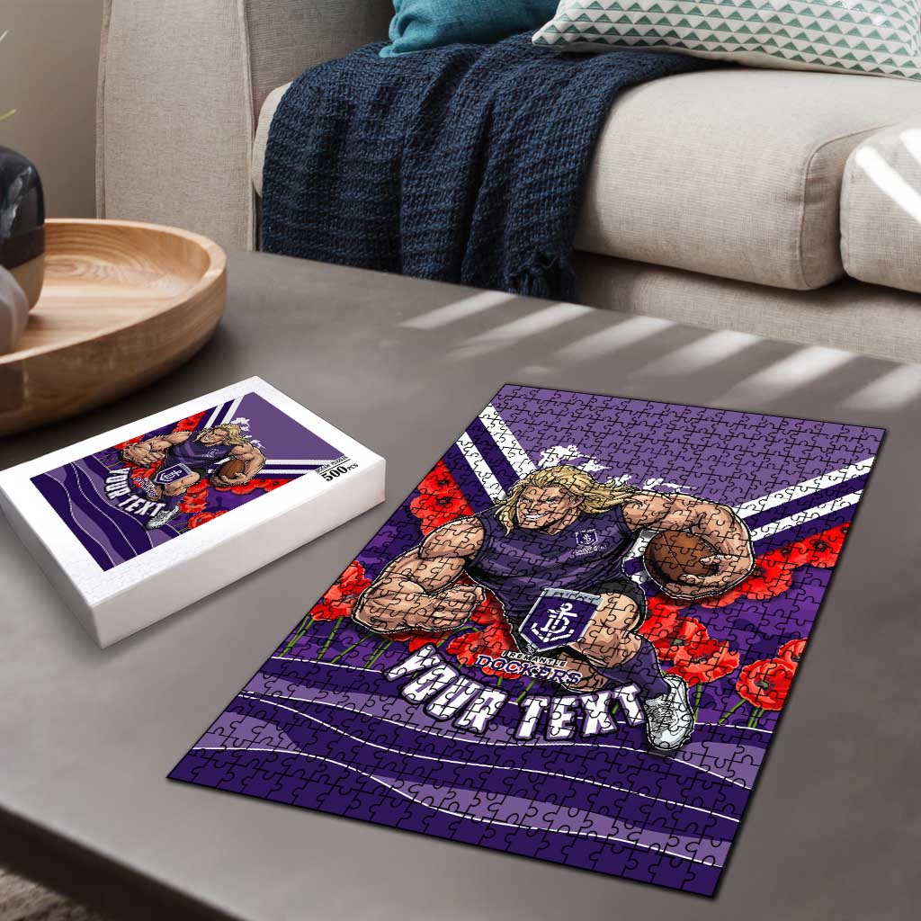 Personalised Fremantle Dockers ANZAC Puzzle Military Remembrance Australian Football Mascot Camouflage