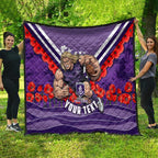 Personalised Fremantle Dockers ANZAC Quilt Military Remembrance Australian Football Mascot Camouflage