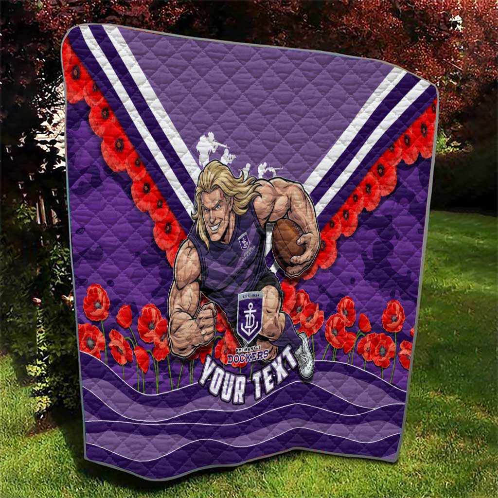 Personalised Fremantle Dockers ANZAC Quilt Military Remembrance Australian Football Mascot Camouflage