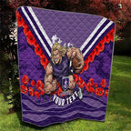 Personalised Fremantle Dockers ANZAC Quilt Military Remembrance Australian Football Mascot Camouflage