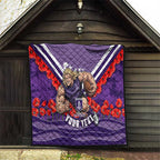Personalised Fremantle Dockers ANZAC Quilt Military Remembrance Australian Football Mascot Camouflage