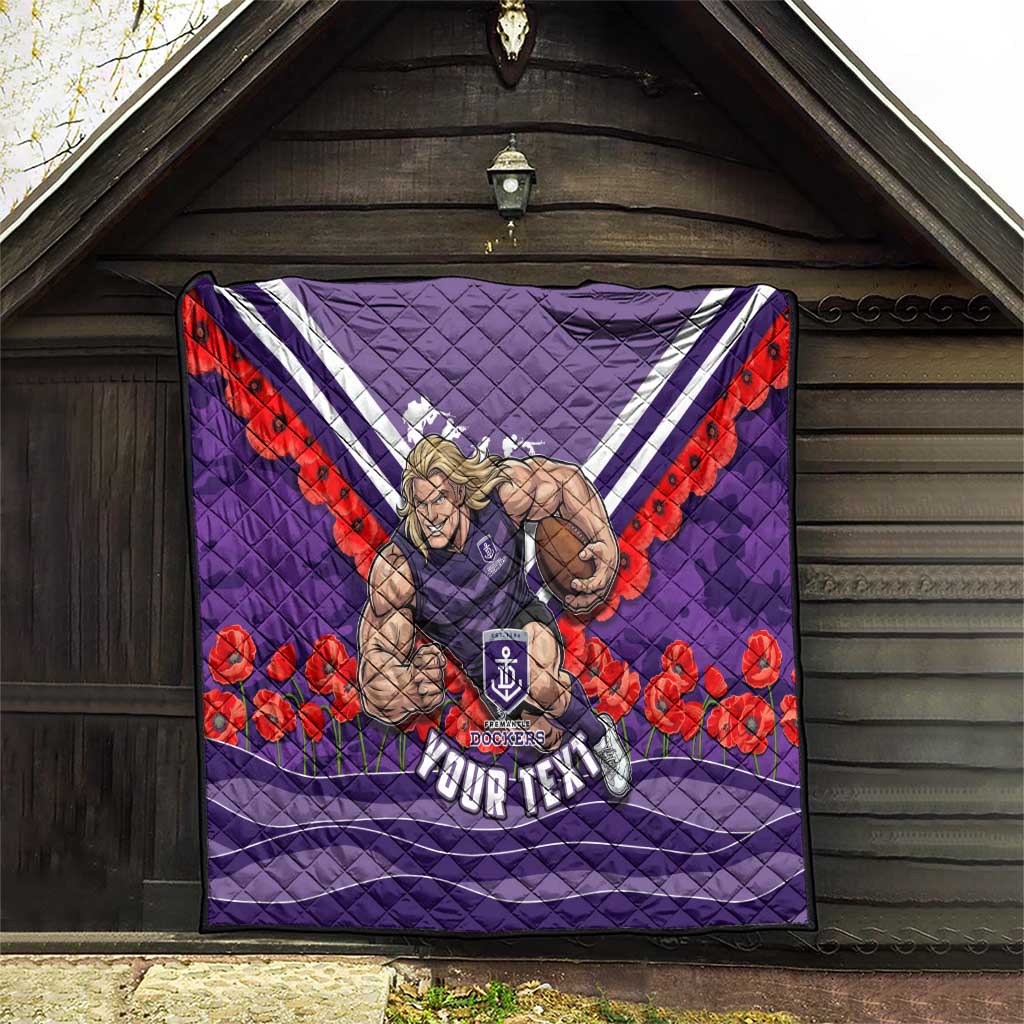 Personalised Fremantle Dockers ANZAC Quilt Military Remembrance Australian Football Mascot Camouflage