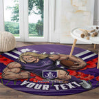 Personalised Fremantle Dockers ANZAC Round Carpet Military Remembrance Australian Football Mascot Camouflage