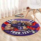 Personalised Fremantle Dockers ANZAC Round Carpet Military Remembrance Australian Football Mascot Camouflage