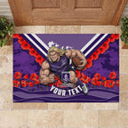 Personalised Fremantle Dockers ANZAC Rubber Doormat Military Remembrance Australian Football Mascot Camouflage