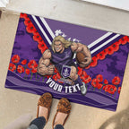 Personalised Fremantle Dockers ANZAC Rubber Doormat Military Remembrance Australian Football Mascot Camouflage