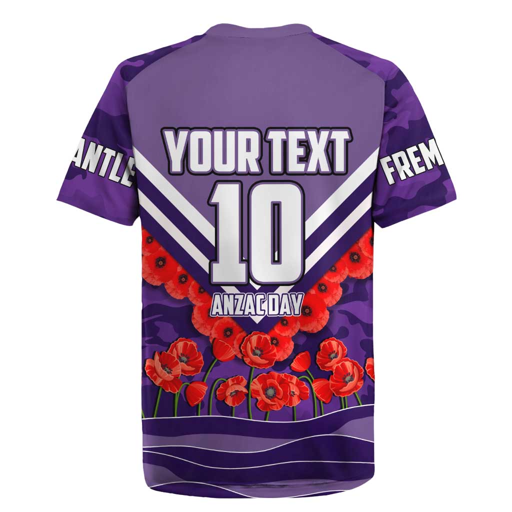 Personalised Fremantle Dockers ANZAC Rugby Jersey Military Remembrance Australian Football Mascot Camouflage