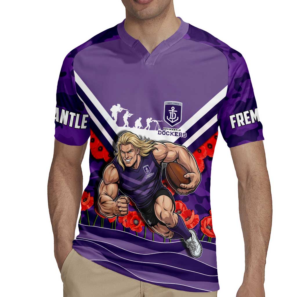 Personalised Fremantle Dockers ANZAC Rugby Jersey Military Remembrance Australian Football Mascot Camouflage
