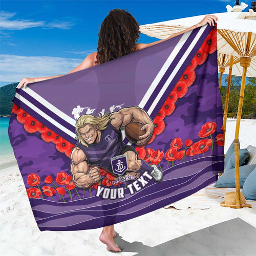 Personalised Fremantle Dockers ANZAC Sarong Military Remembrance Australian Football Mascot Camouflage