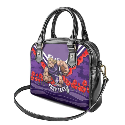 Personalised Fremantle Dockers ANZAC Shoulder Handbag Military Remembrance Australian Football Mascot Camouflage