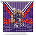 Personalised Fremantle Dockers ANZAC Shower Curtain Military Remembrance Australian Football Mascot Camouflage