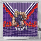 Personalised Fremantle Dockers ANZAC Shower Curtain Military Remembrance Australian Football Mascot Camouflage