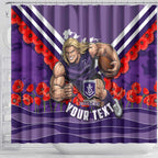 Personalised Fremantle Dockers ANZAC Shower Curtain Military Remembrance Australian Football Mascot Camouflage