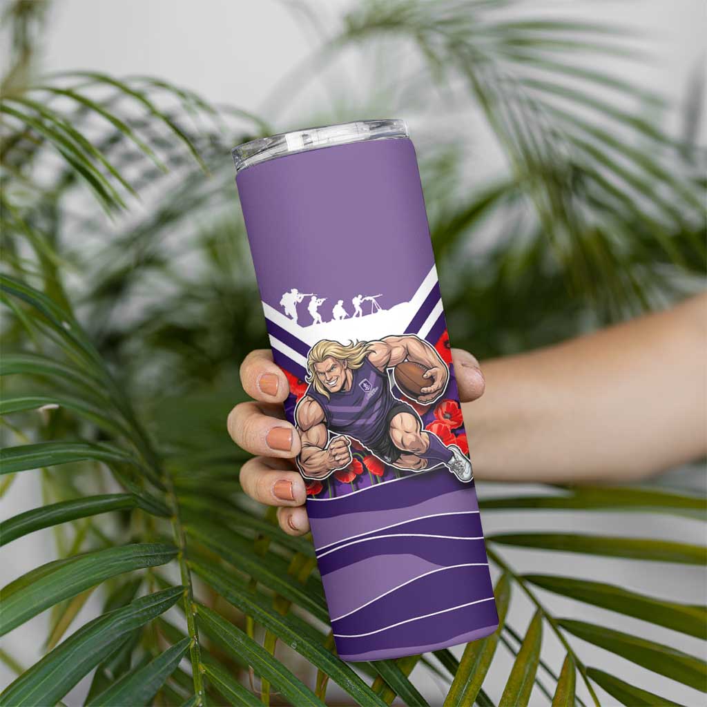 Personalised Fremantle Dockers ANZAC Skinny Tumbler Military Remembrance Australian Football Mascot Camouflage