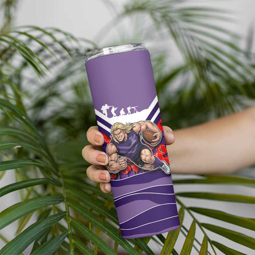 Personalised Fremantle Dockers ANZAC Skinny Tumbler Military Remembrance Australian Football Mascot Camouflage