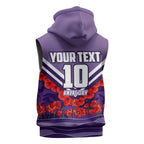 Personalised Fremantle Dockers ANZAC Sleeveless Hoodie Military Remembrance Australian Football Mascot Camouflage