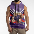 Personalised Fremantle Dockers ANZAC Sleeveless Hoodie Military Remembrance Australian Football Mascot Camouflage