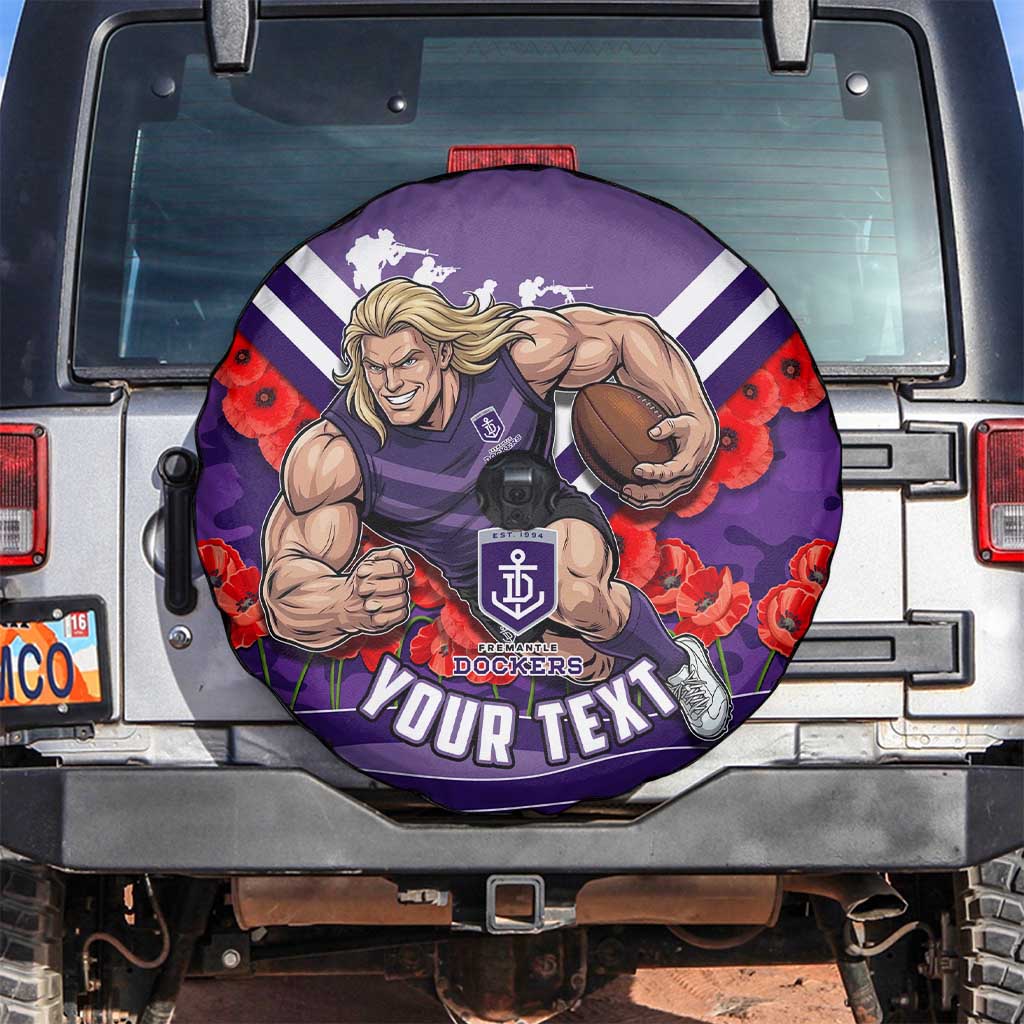 Personalised Fremantle Dockers ANZAC Spare Tire Cover Military Remembrance Australian Football Mascot Camouflage