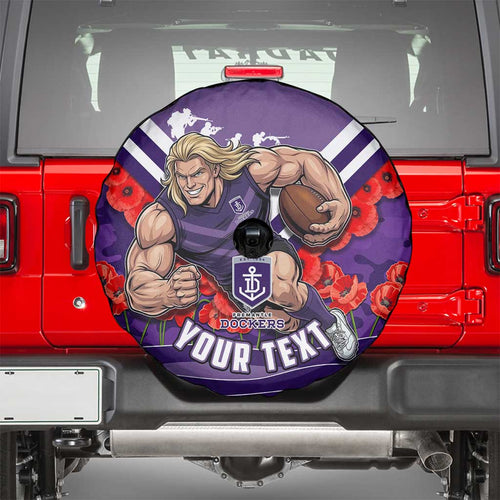 Personalised Fremantle Dockers ANZAC Spare Tire Cover Military Remembrance Australian Football Mascot Camouflage