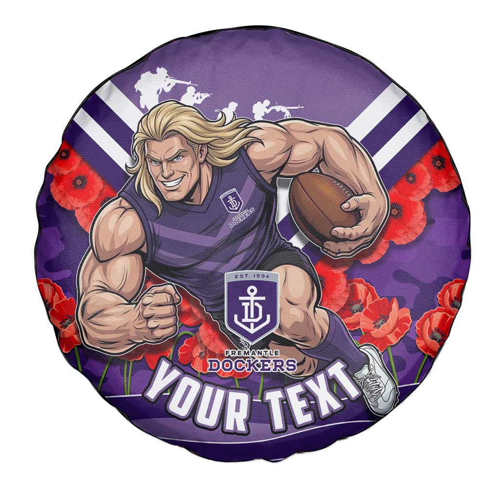 Personalised Fremantle Dockers ANZAC Spare Tire Cover Military Remembrance Australian Football Mascot Camouflage