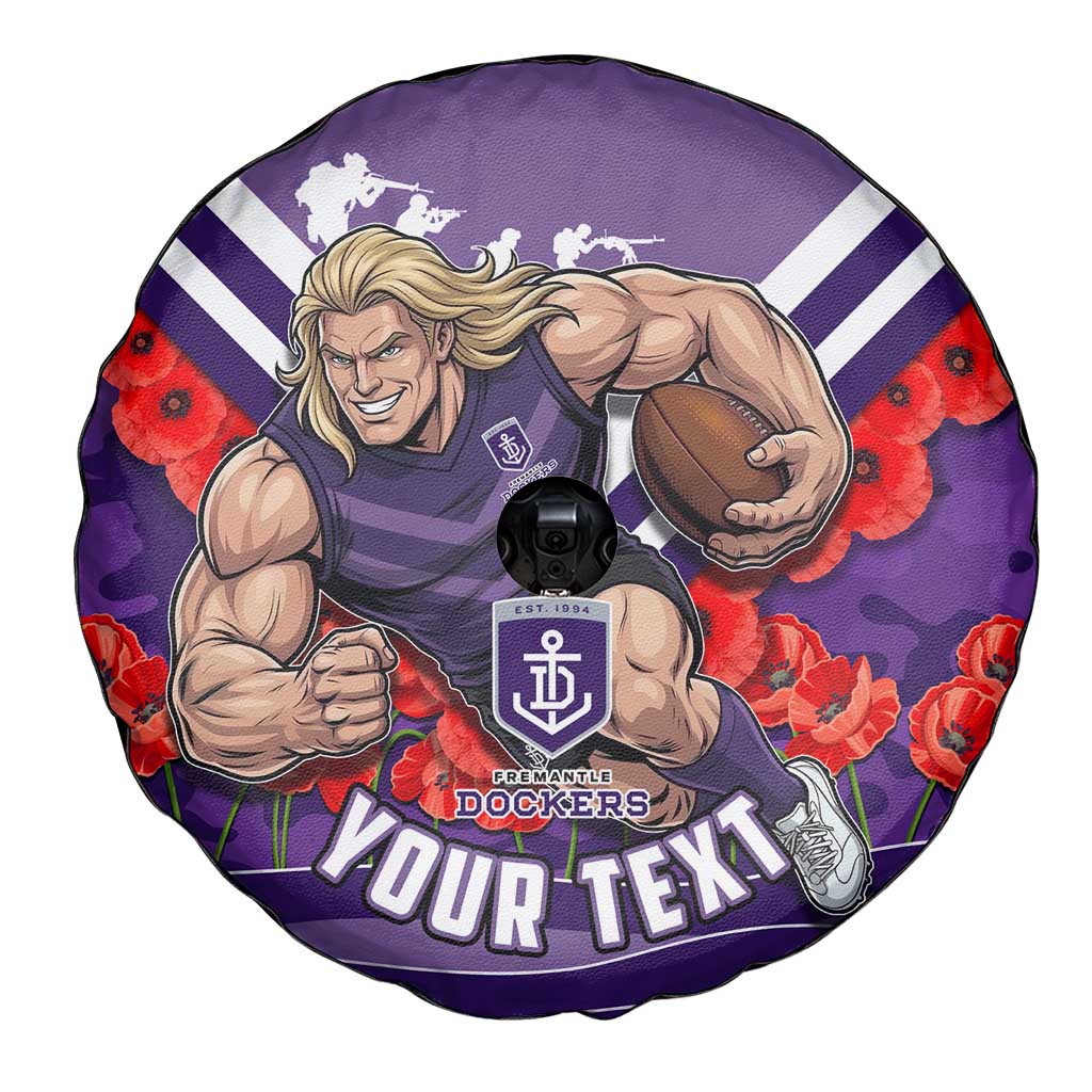 Personalised Fremantle Dockers ANZAC Spare Tire Cover Military Remembrance Australian Football Mascot Camouflage