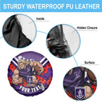 Personalised Fremantle Dockers ANZAC Spare Tire Cover Military Remembrance Australian Football Mascot Camouflage