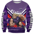 Personalised Fremantle Dockers ANZAC Sweatshirt Military Remembrance Australian Football Mascot Camouflage