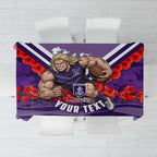 Personalised Fremantle Dockers ANZAC Tablecloth Military Remembrance Australian Football Mascot Camouflage