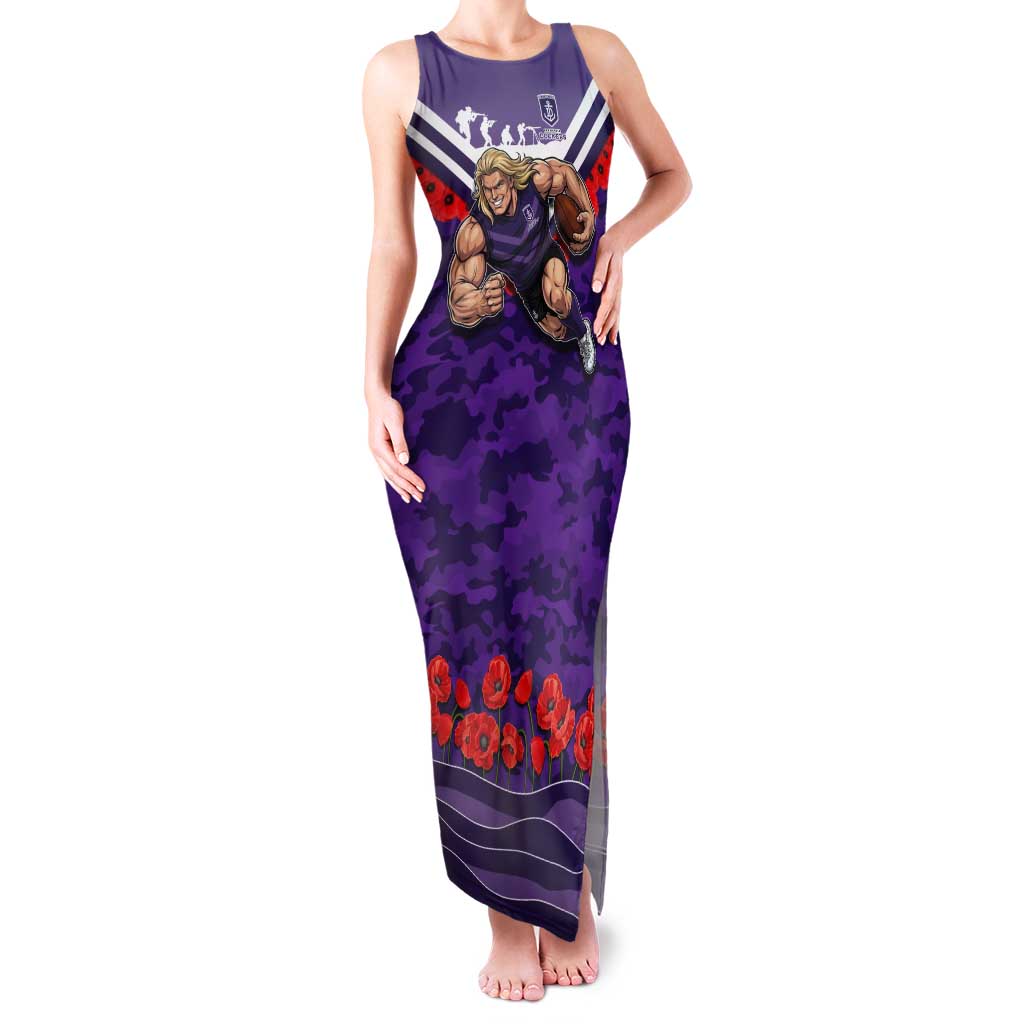 Personalised Fremantle Dockers ANZAC Tank Maxi Dress Military Remembrance Australian Football Mascot Camouflage