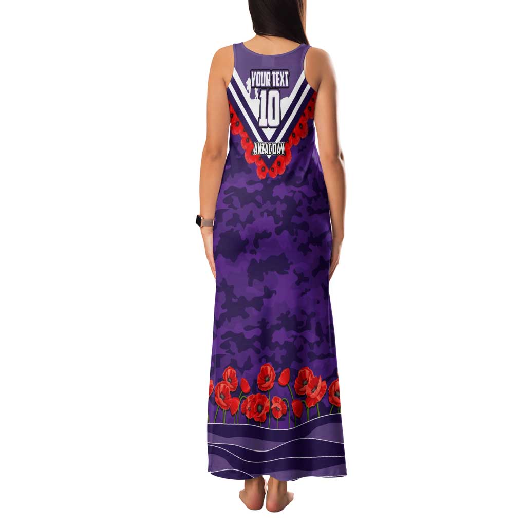 Personalised Fremantle Dockers ANZAC Tank Maxi Dress Military Remembrance Australian Football Mascot Camouflage