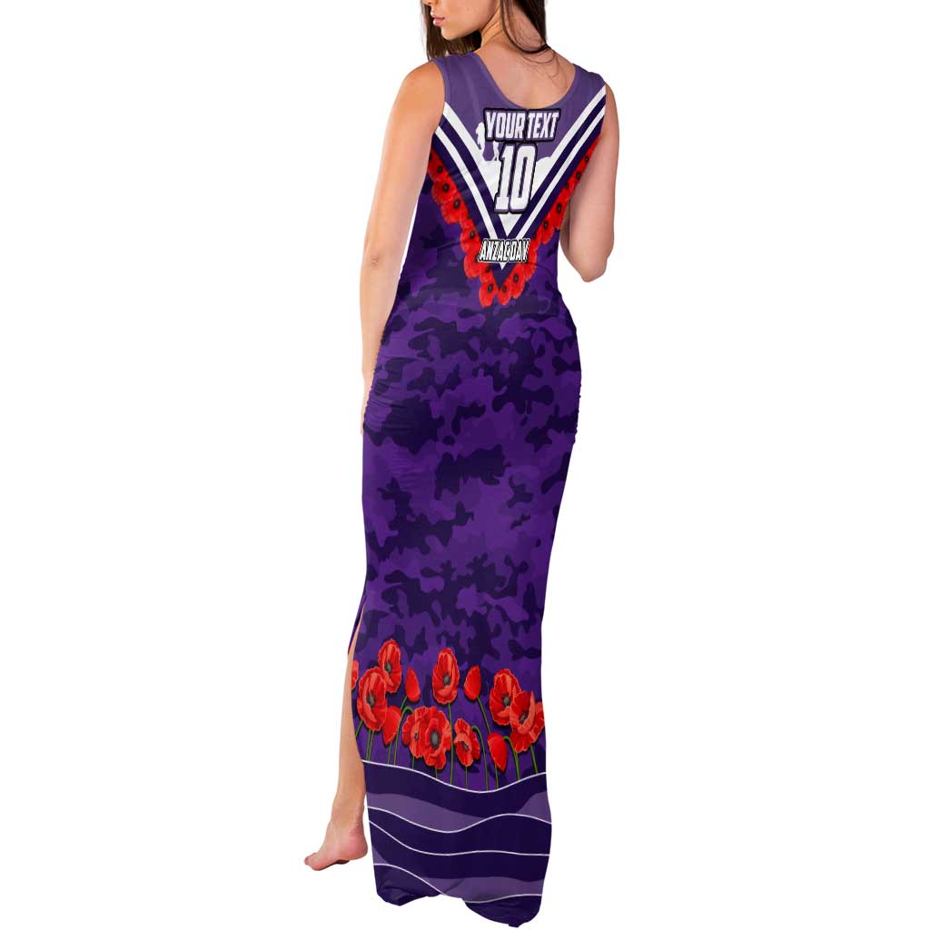 Personalised Fremantle Dockers ANZAC Tank Maxi Dress Military Remembrance Australian Football Mascot Camouflage