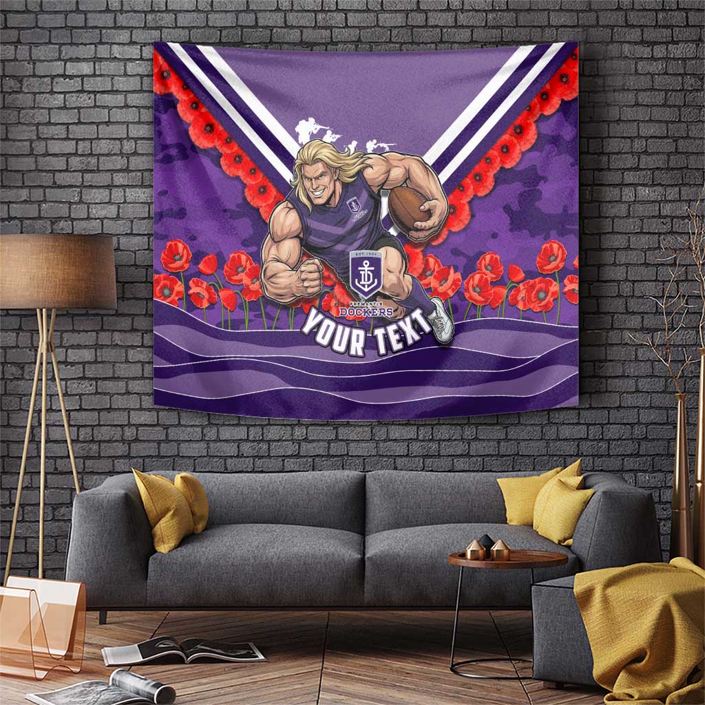 Personalised Fremantle Dockers ANZAC Tapestry Military Remembrance Australian Football Mascot Camouflage