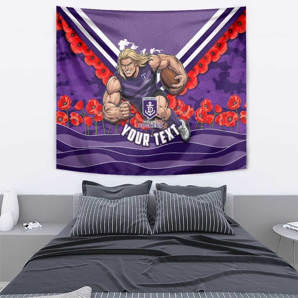 Personalised Fremantle Dockers ANZAC Tapestry Military Remembrance Australian Football Mascot Camouflage