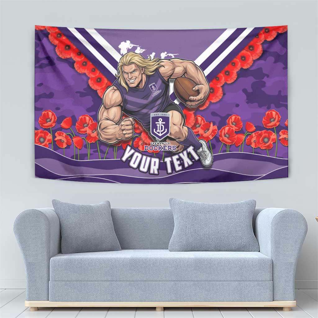 Personalised Fremantle Dockers ANZAC Tapestry Military Remembrance Australian Football Mascot Camouflage
