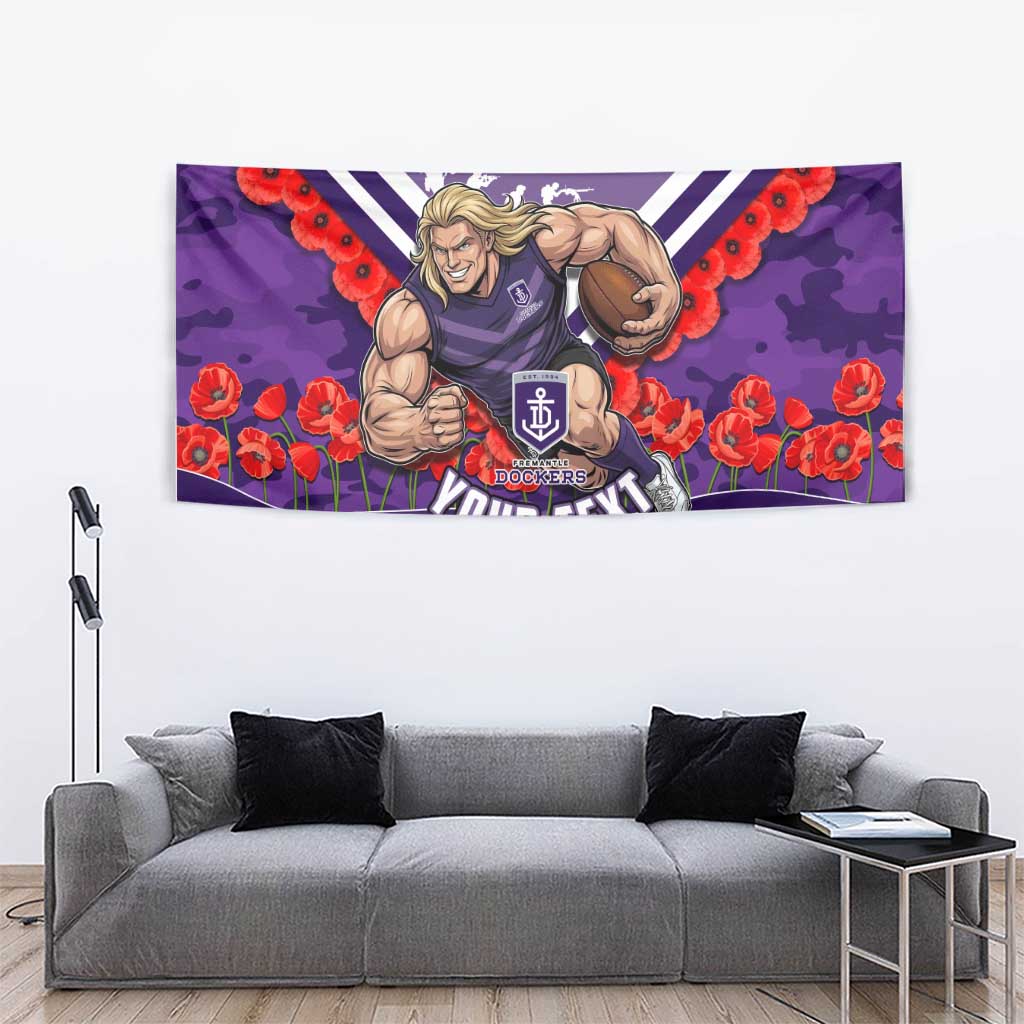 Personalised Fremantle Dockers ANZAC Tapestry Military Remembrance Australian Football Mascot Camouflage