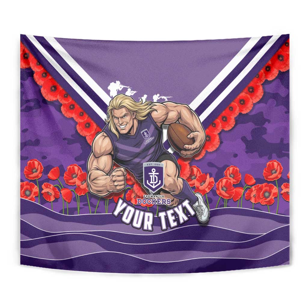 Personalised Fremantle Dockers ANZAC Tapestry Military Remembrance Australian Football Mascot Camouflage