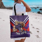 Personalised Fremantle Dockers ANZAC Tote Bag Military Remembrance Australian Football Mascot Camouflage