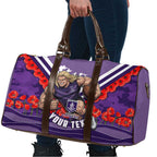 Personalised Fremantle Dockers ANZAC Travel Bag Military Remembrance Australian Football Mascot Camouflage