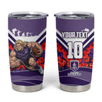 Personalised Fremantle Dockers ANZAC Tumbler Cup Military Remembrance Australian Football Mascot Camouflage