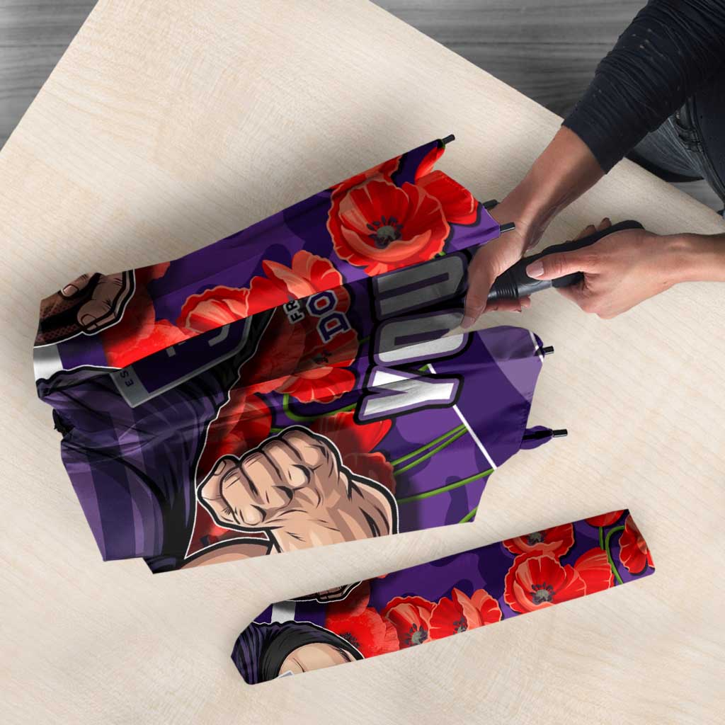 Personalised Fremantle Dockers ANZAC Umbrella Military Remembrance Australian Football Mascot Camouflage